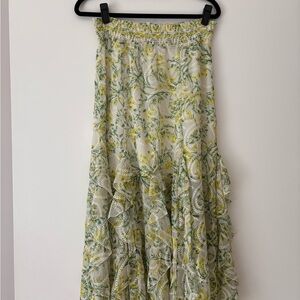 Floral Green and Yellow Women's Skirt